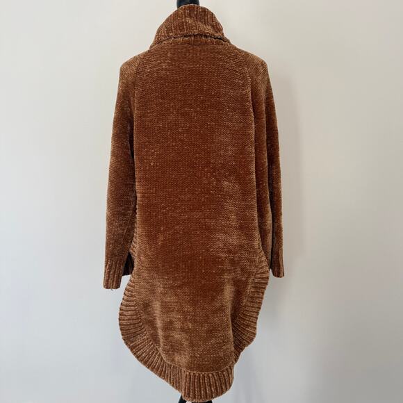 Anthropologie Moth Belinda Chenille Cowl Turtleneck Brown Sweater Tunic Size Sm - Picture 7 of 10